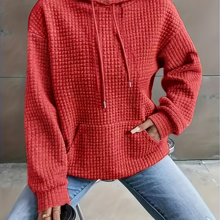 Lena | Cozy Waffle Knit Hooded Sweater