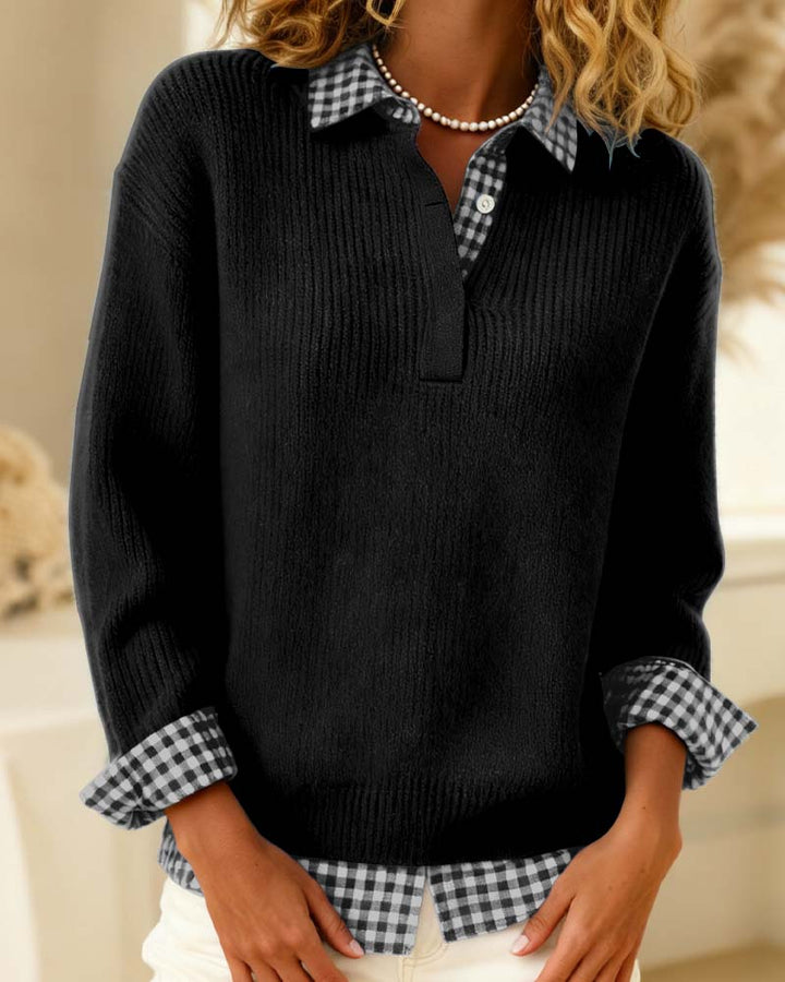 Hannah | Classic Check-Collar Sweater