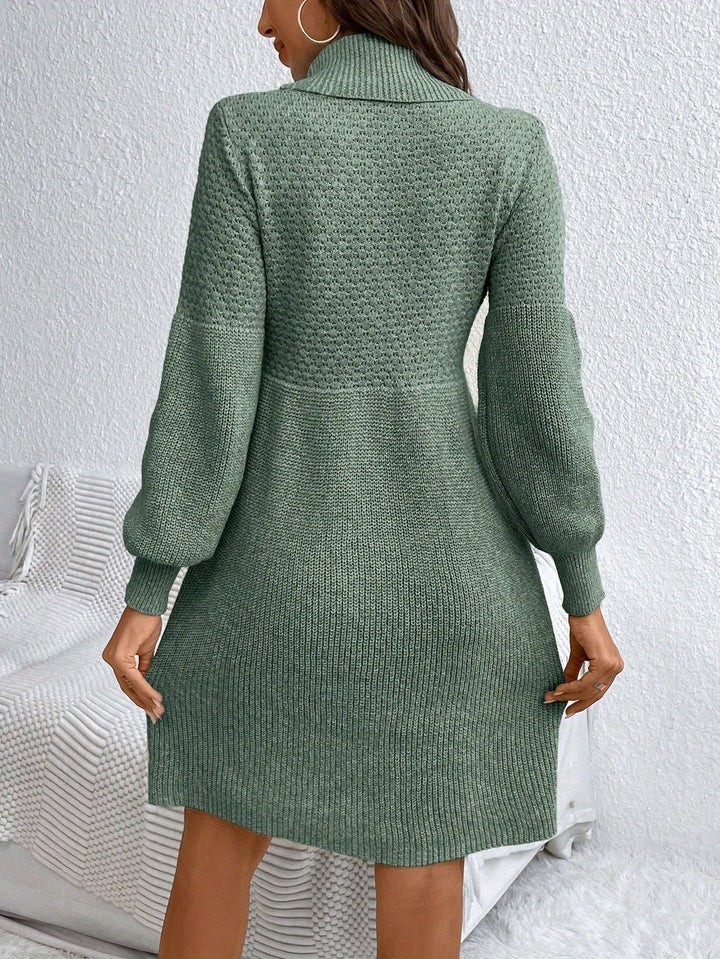 Elara | Elegant High-Neck Knit Sweater Dress