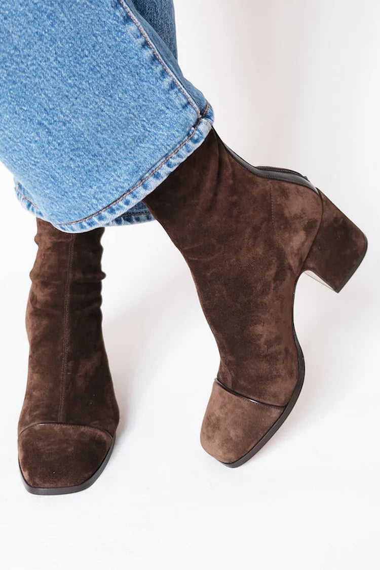 Sienna | Sculpted Square-Toe Block Heel Boots