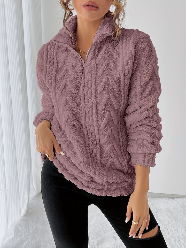 Lauren | Elegant Textured Zip Sweater