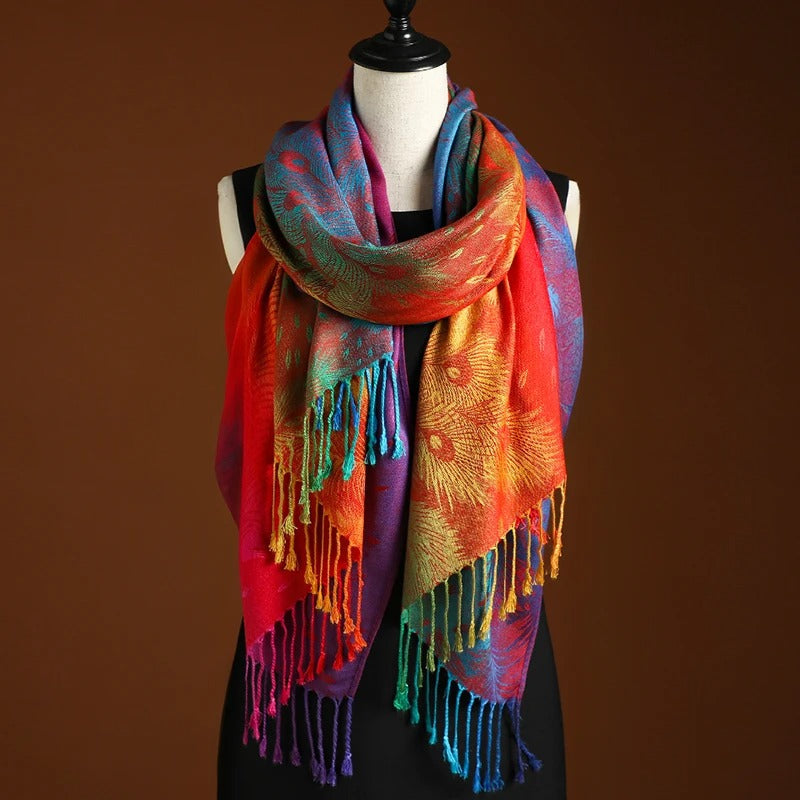 Arielle | Artistic Gradient Fringe Shawl