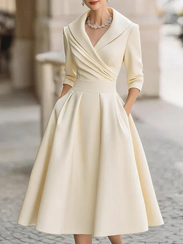 Gabriella | Graceful Wrap-Neck Midi Dress
