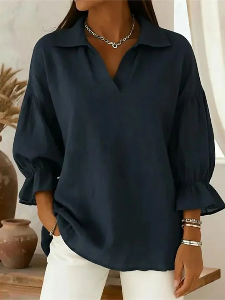 Elena | Relaxed Collared Silhouette Blouse