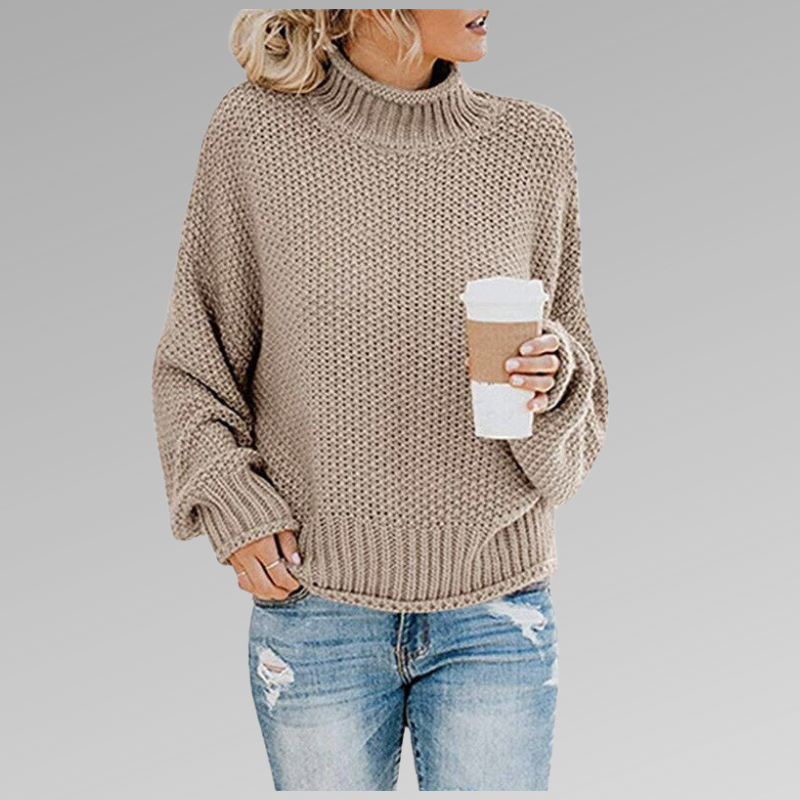 Emery | Relaxed High-Collar Textured Pullover