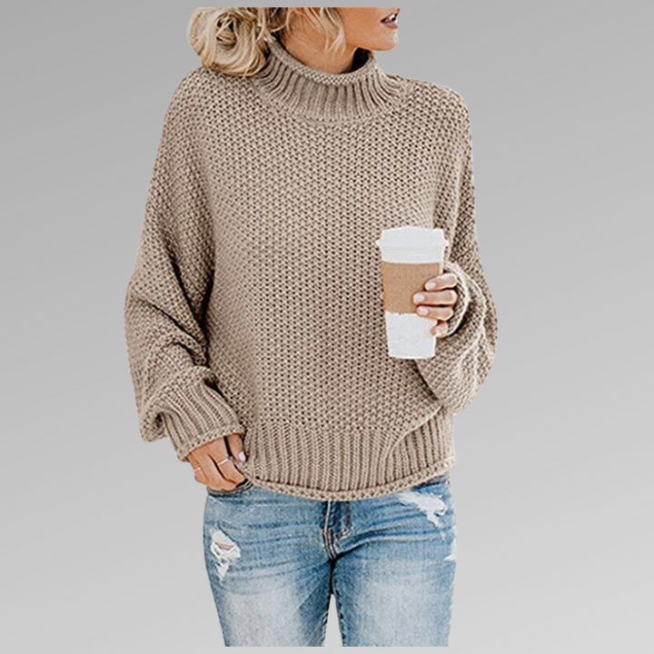 Emery | Relaxed High-Collar Textured Pullover