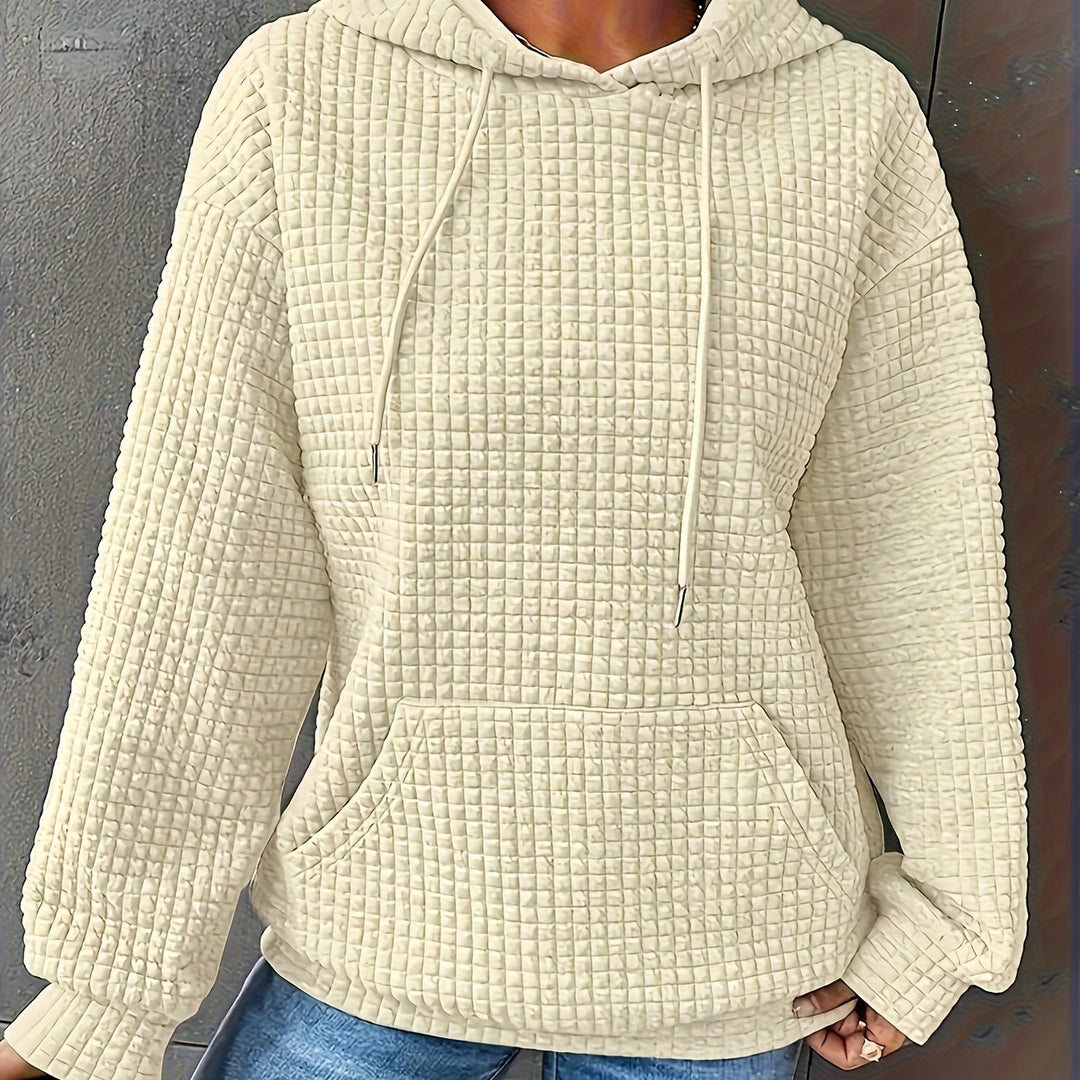 Lena | Cozy Waffle Knit Hooded Sweater