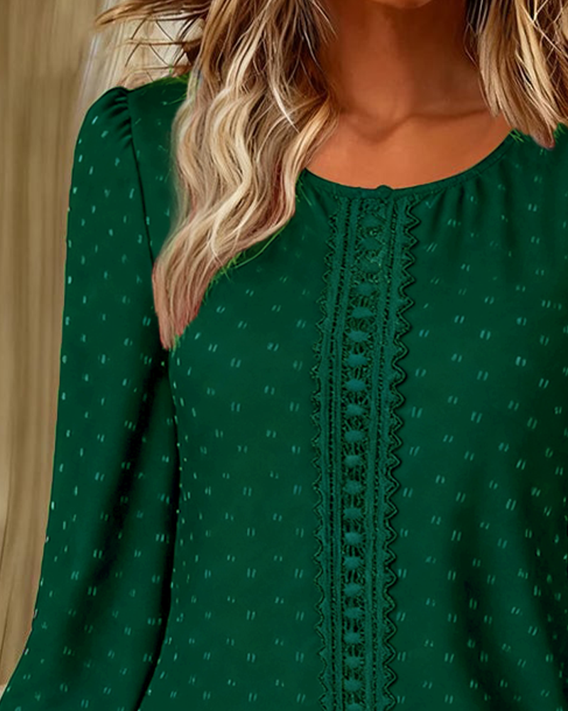 Mira | Elegant Puff-Sleeve Textured Detail Blouse