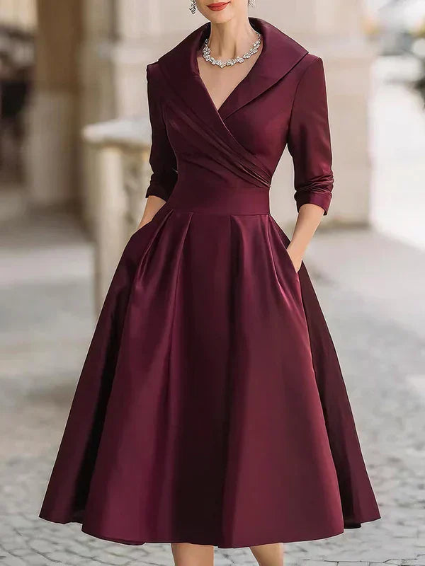 Gabriella | Graceful Wrap-Neck Midi Dress