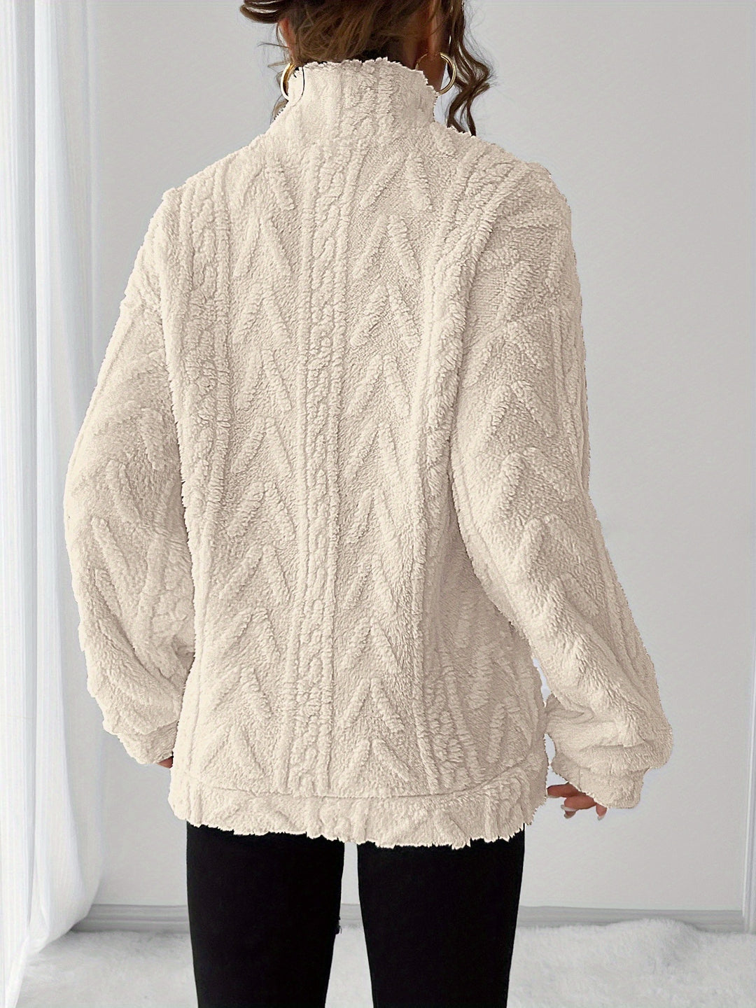 Lauren | Elegant Textured Zip Sweater