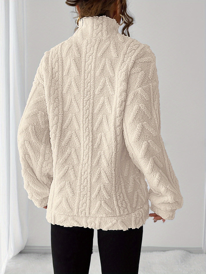 Lauren | Elegant Textured Zip Sweater