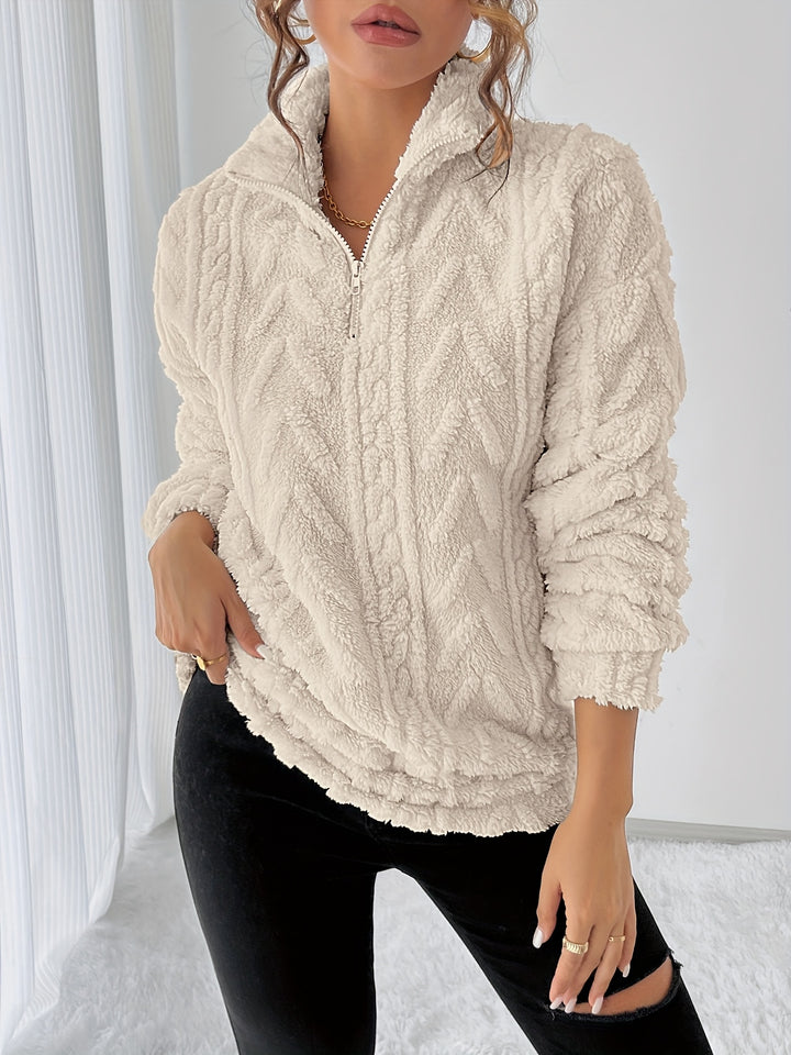 Lauren | Elegant Textured Zip Sweater
