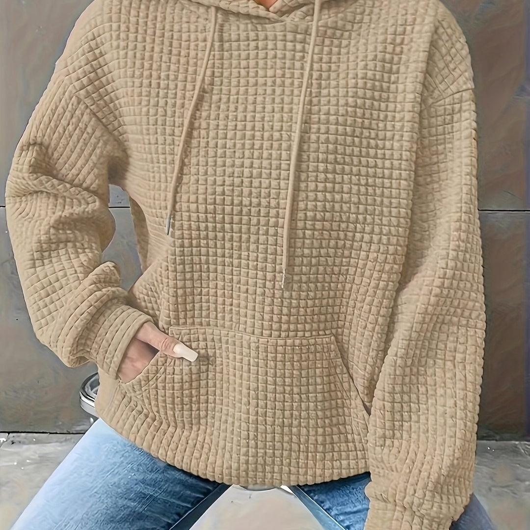 Lena | Cozy Waffle Knit Hooded Sweater