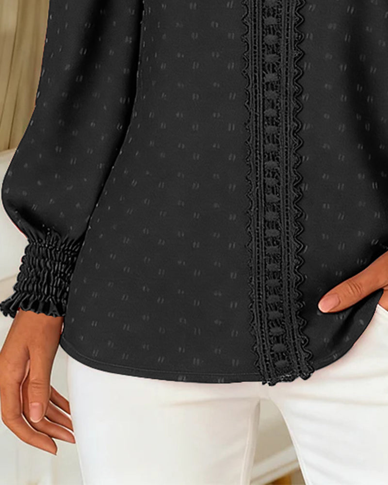 Mira | Elegant Puff-Sleeve Textured Detail Blouse