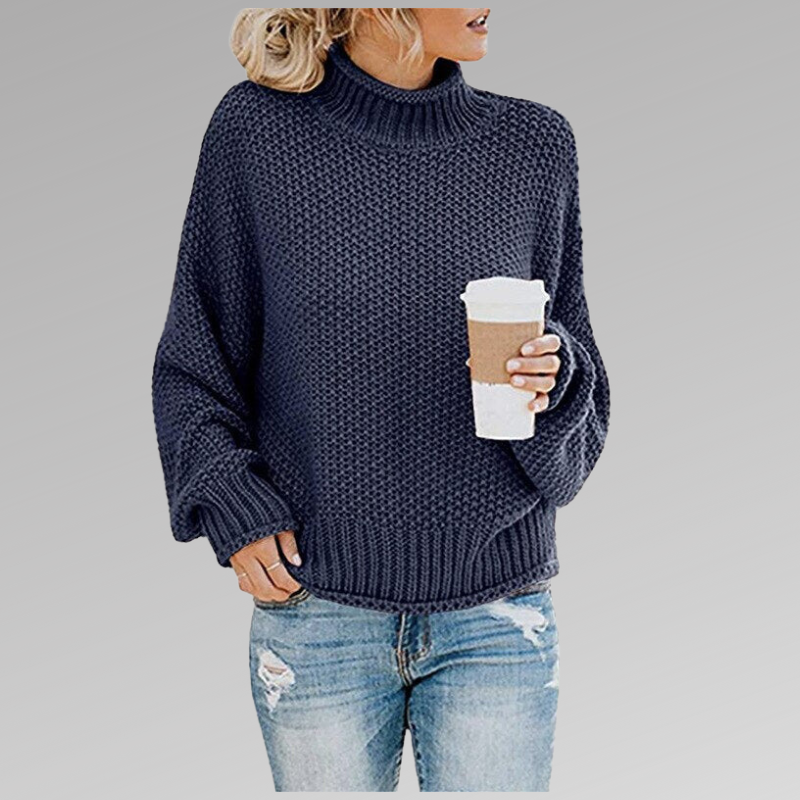 Emery | Relaxed High-Collar Textured Pullover