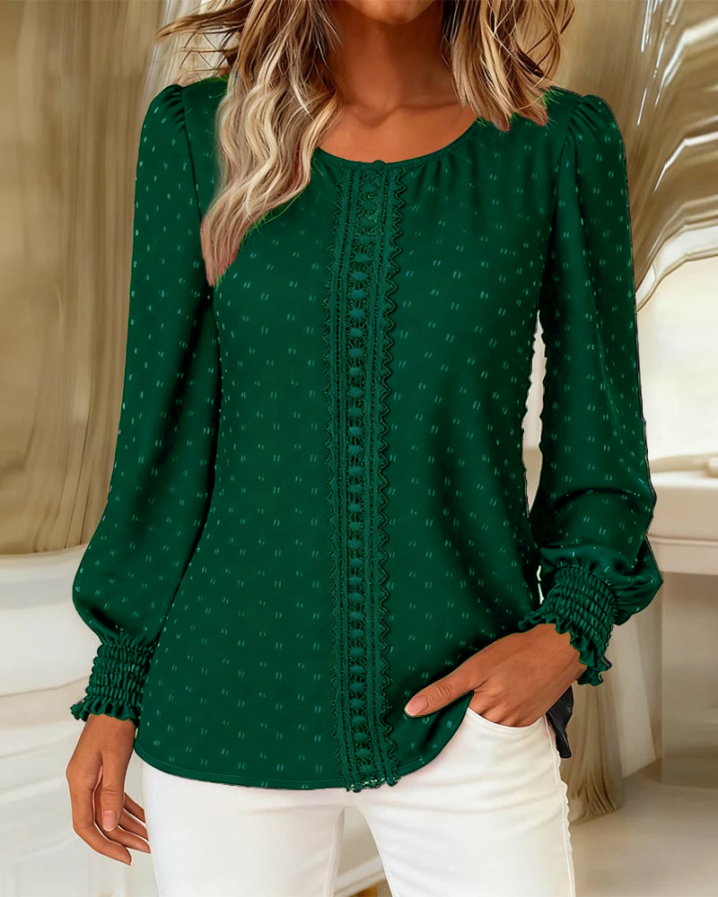 Mira | Elegant Puff-Sleeve Textured Detail Blouse