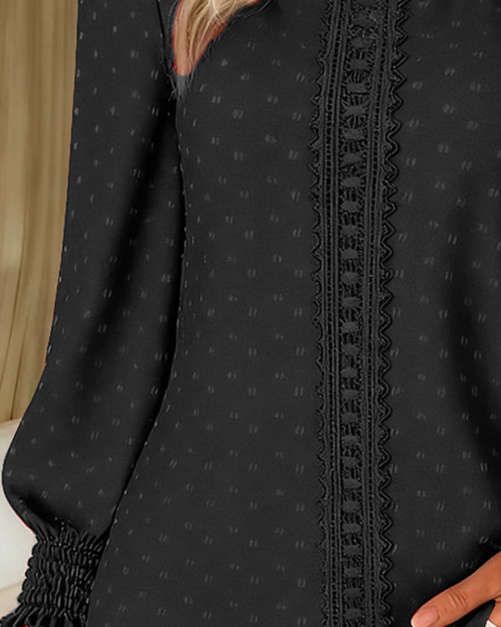 Mira | Elegant Puff-Sleeve Textured Detail Blouse