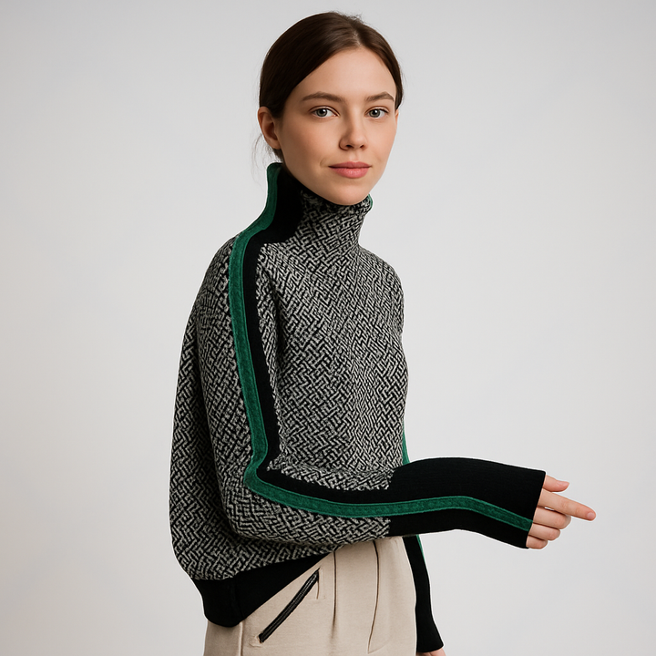 Avery | Elegant Contrast Turtleneck Sweater