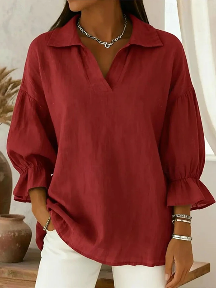 Elena | Relaxed Collared Silhouette Blouse