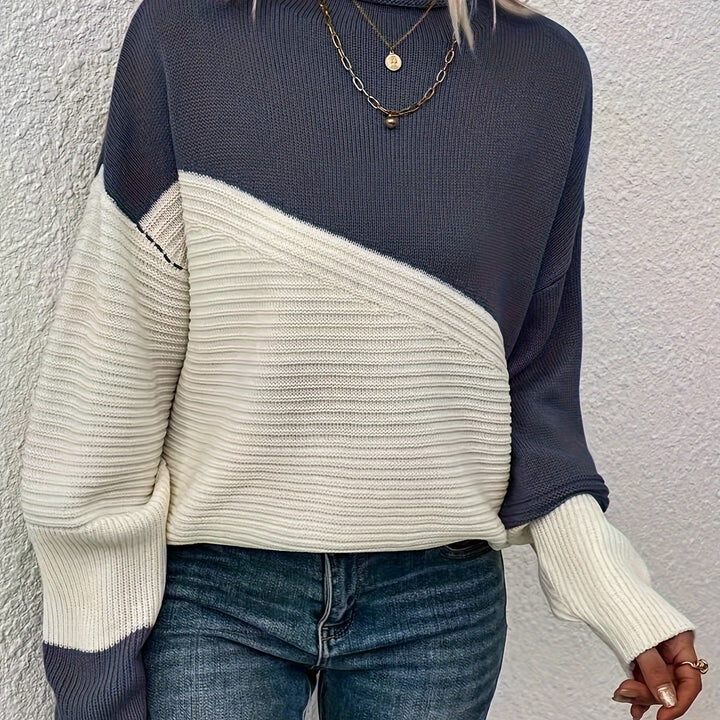 Talia | Chic Two-Tone Drop-Shoulder Style Pullover