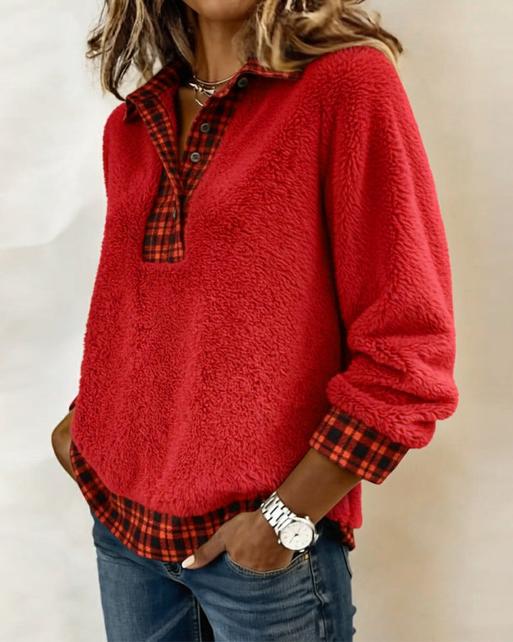 Naomi | Cozy Check-Collar Sweater