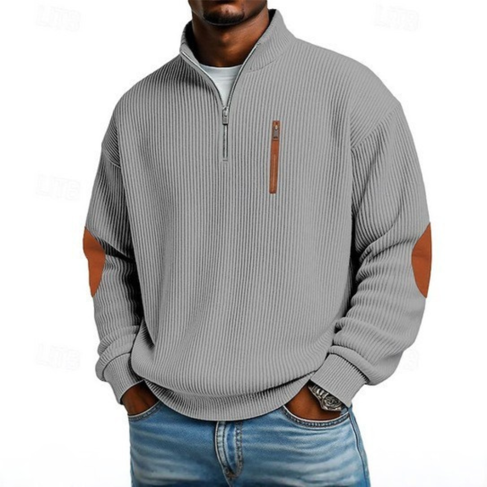 Logan | Elegant Half-Zip Ribbed Pullover