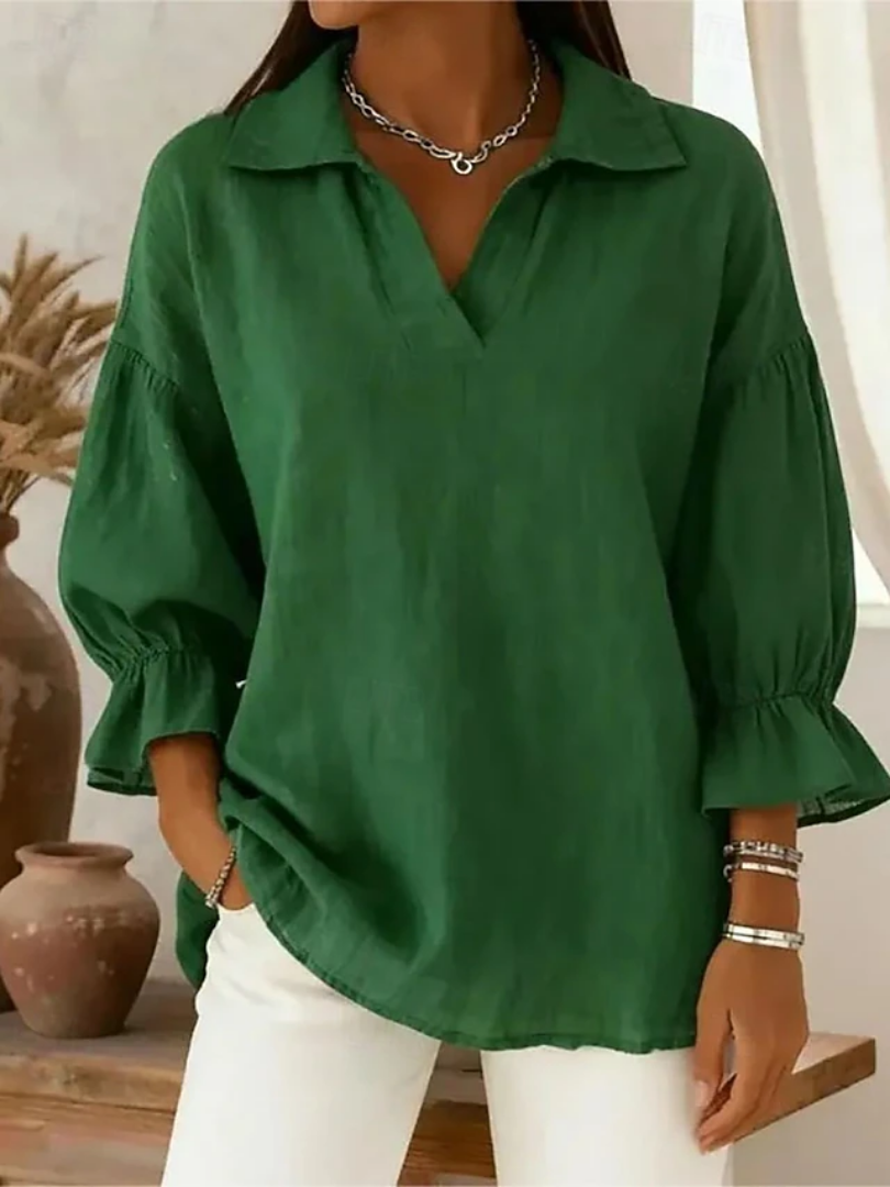 Elena | Relaxed Collared Silhouette Blouse