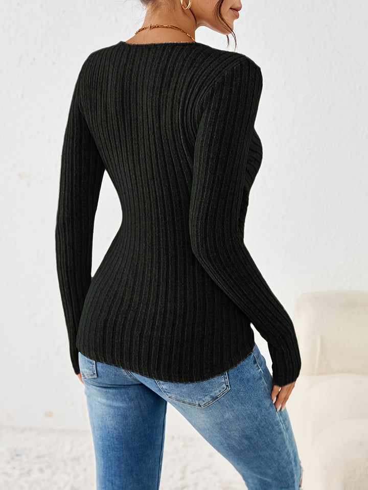 Micah | Elegant V-Neck Long-Sleeve Top