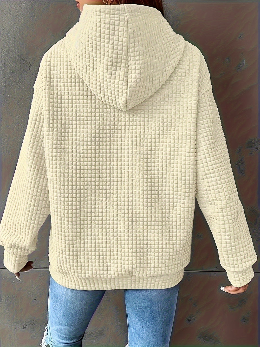 Lena | Cozy Waffle Knit Hooded Sweater