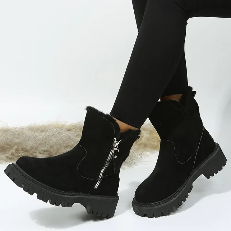 Elena | Elegant Zip-Detail Winter Ankle Boots