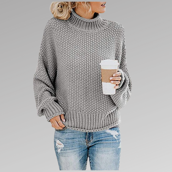 Emery | Relaxed High-Collar Textured Pullover