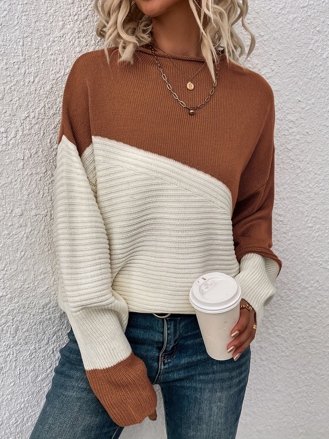 Claire | Elegant Color-Block Knit Sweater
