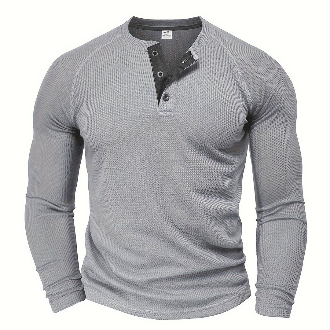 Connor | Classic Button-Neck Long Sleeve Tee