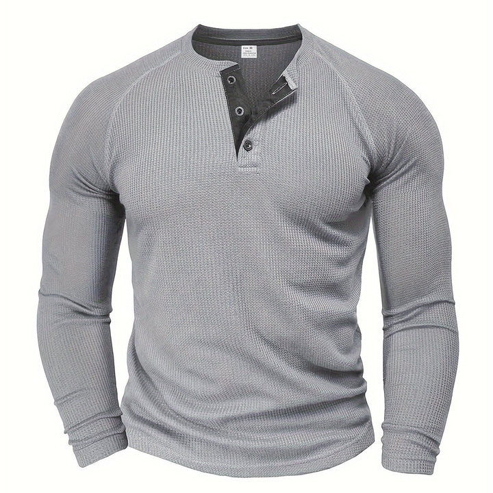 Connor | Classic Button-Neck Long Sleeve Tee