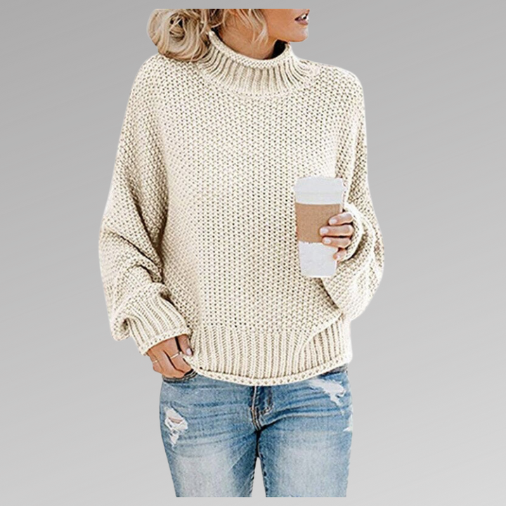 Emery | Relaxed High-Collar Textured Pullover