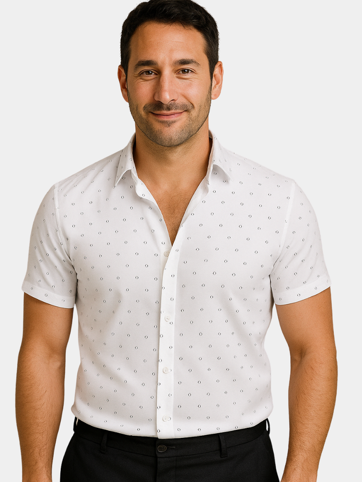 Elias | Modern Printed Short-Sleeve Button Shirt