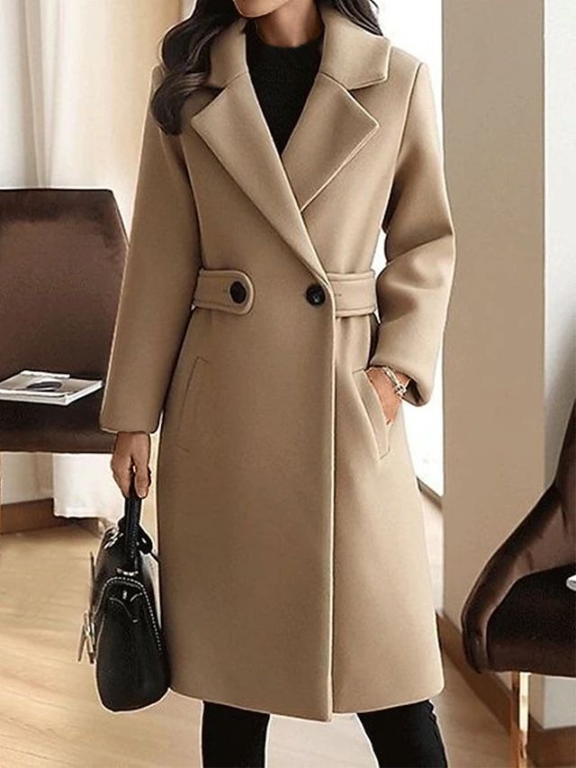 Eliza | Elegant Tailored Belted Silhouette Overcoat