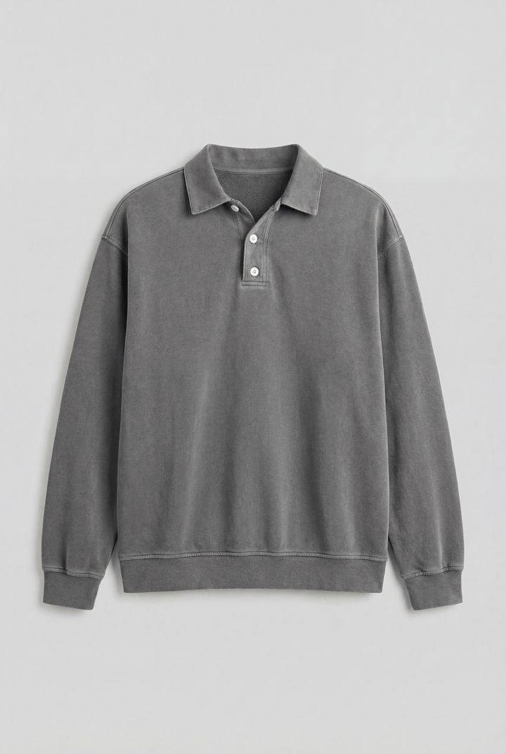 Harrison | Refined Long-Sleeve Polo Sweater