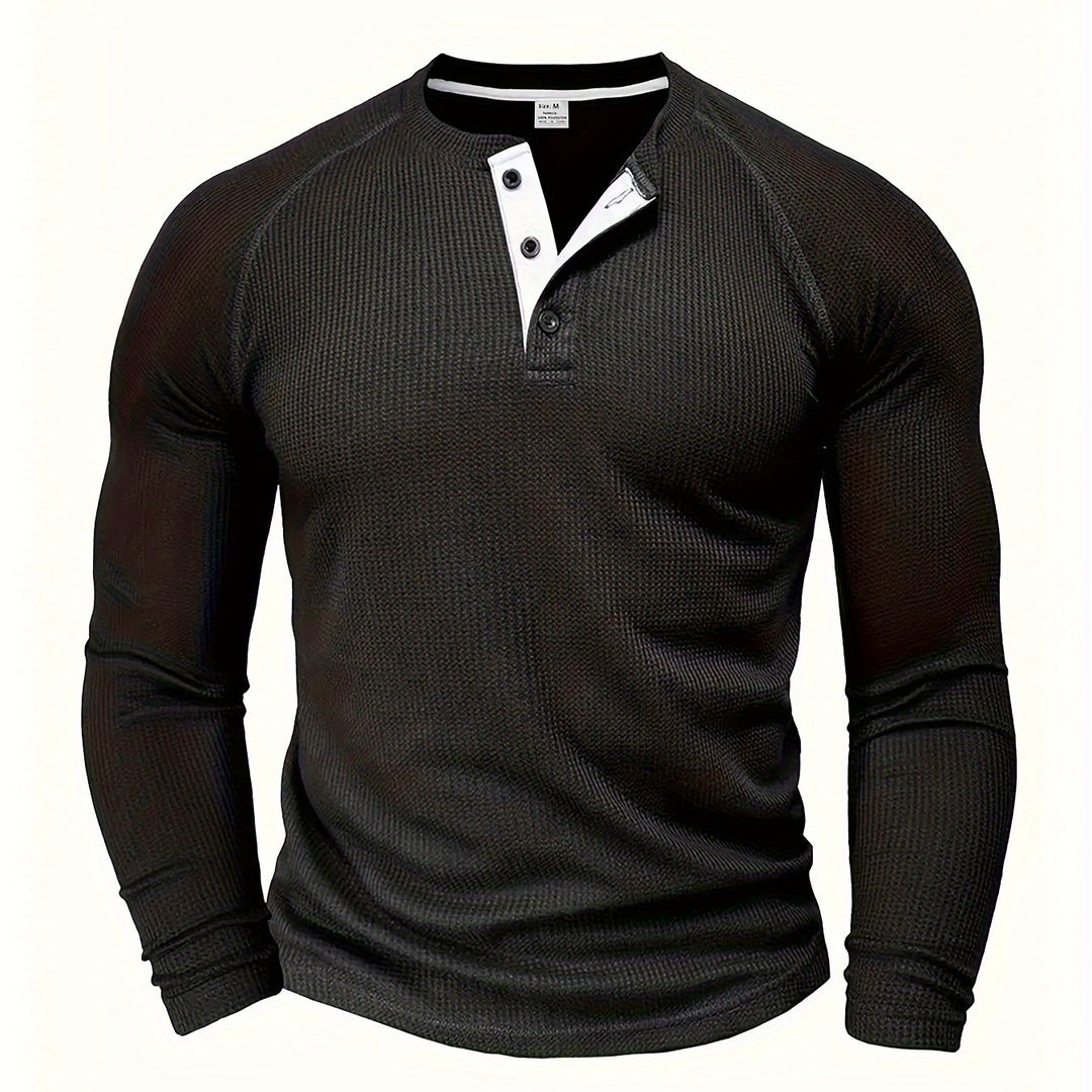 Connor | Classic Button-Neck Long Sleeve Tee