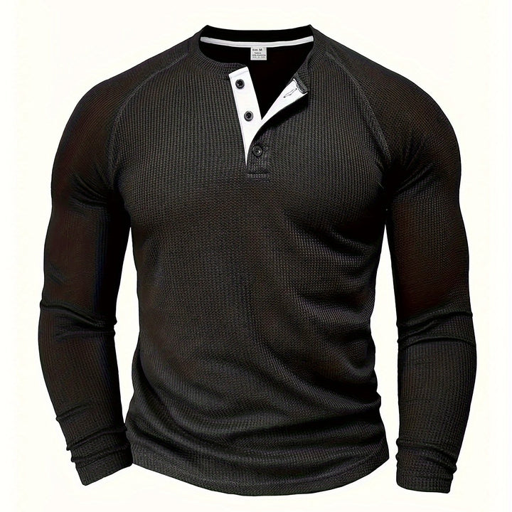 Connor | Classic Button-Neck Long Sleeve Tee