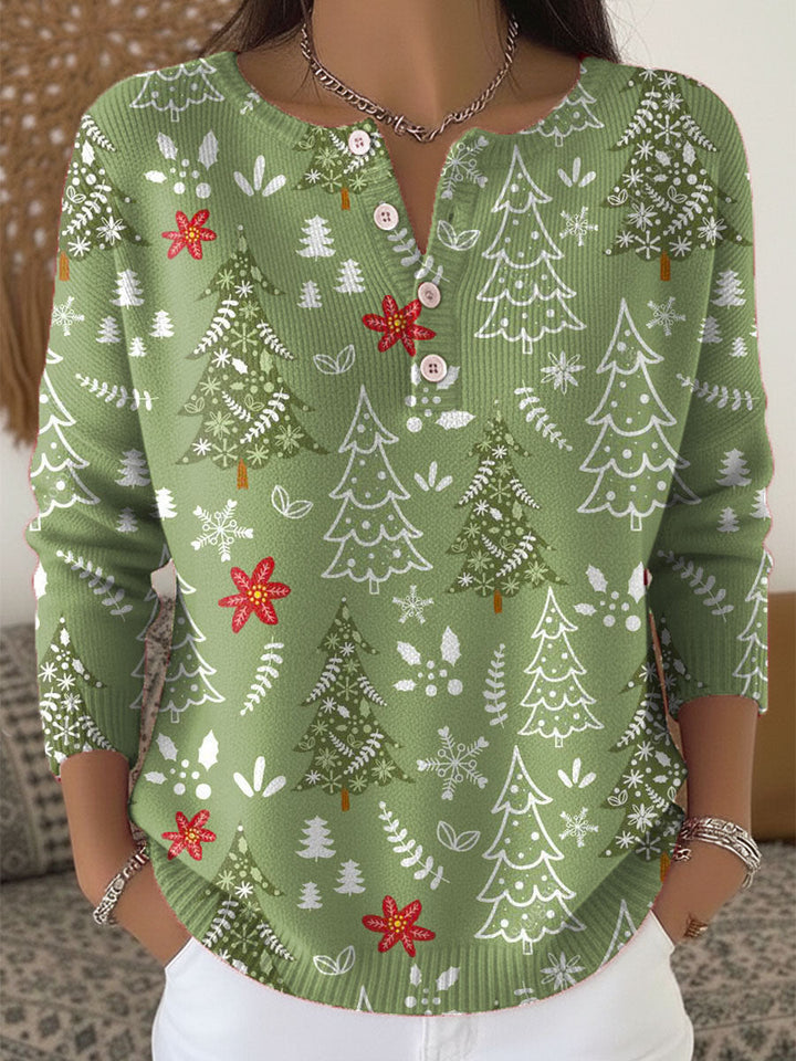 Tessa | Festive Button-Neck Christmas Jumper