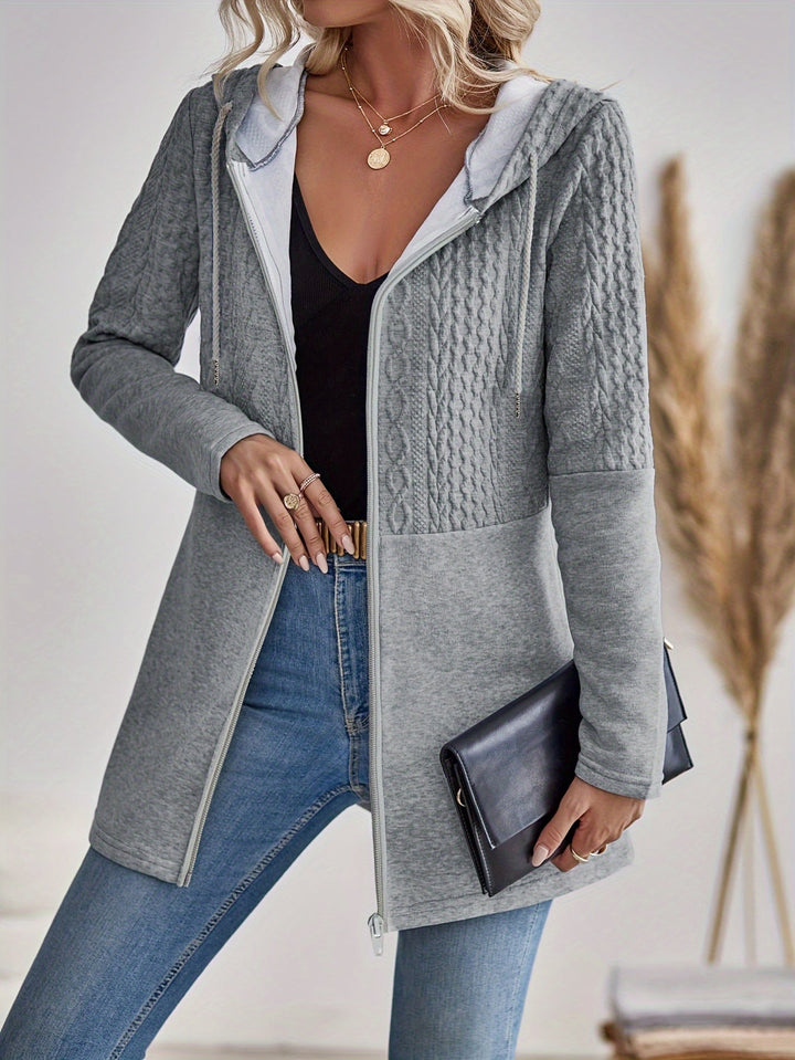 Lena | Refined Zip-Front Hooded Cardigan