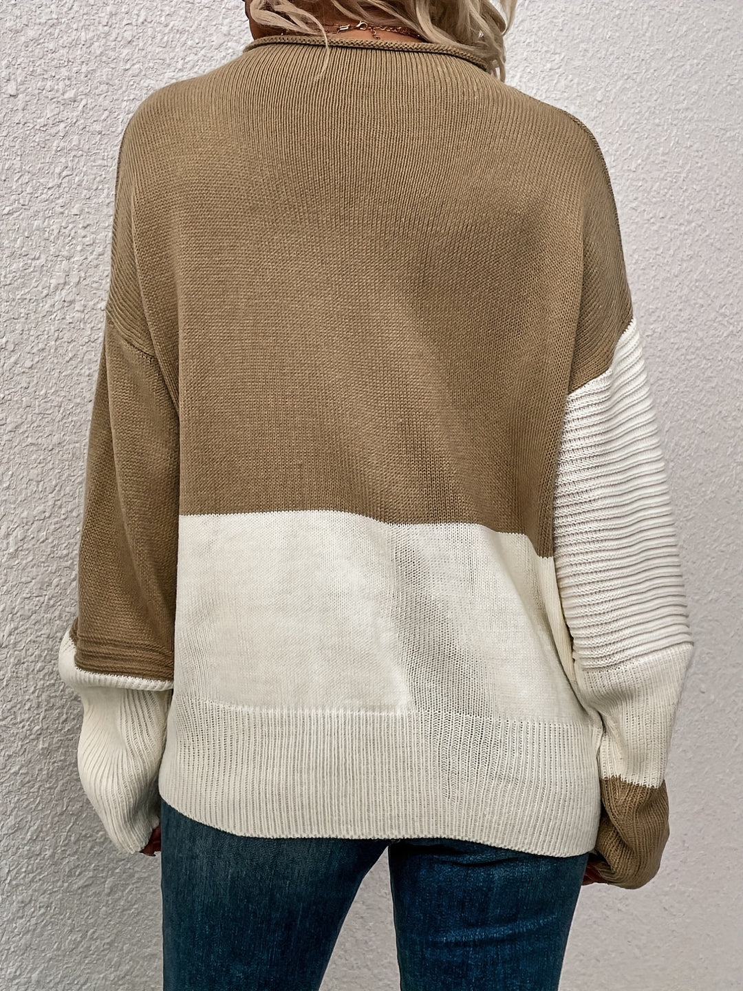 Claire | Elegant Color-Block Knit Sweater