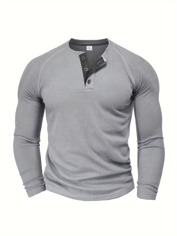 Connor | Classic Button-Neck Long Sleeve Tee
