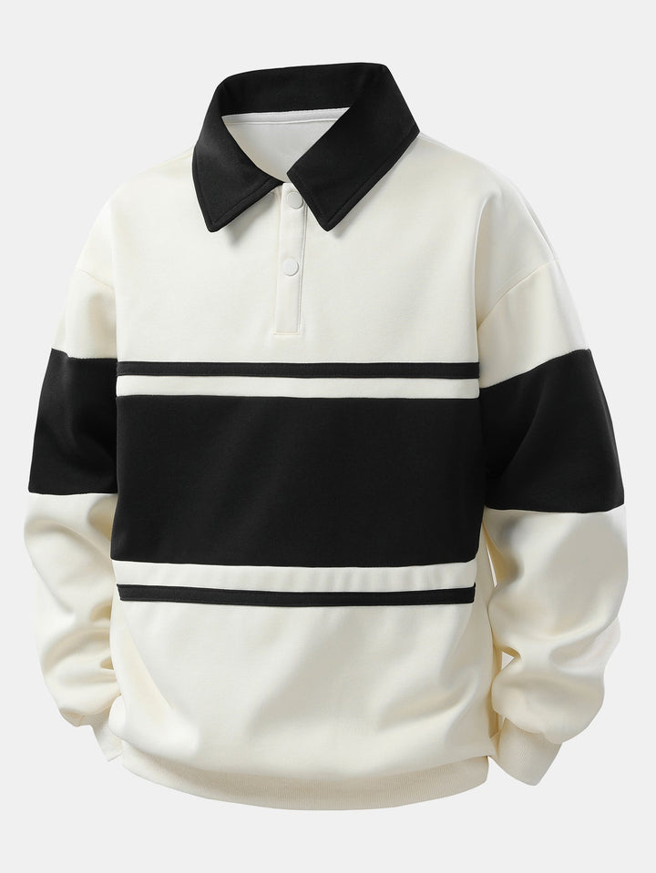 Miles | Refined Striped Polo Sweatshirt