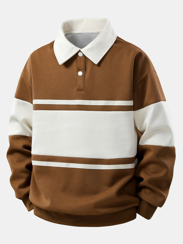 Miles | Refined Striped Polo Sweatshirt