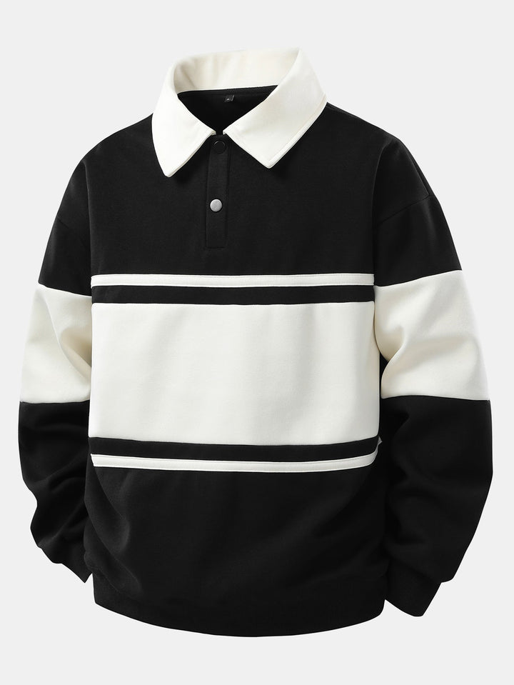 Miles | Refined Striped Polo Sweatshirt