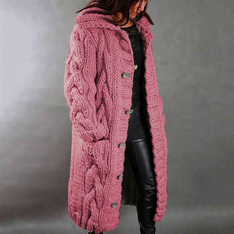 Sophia | Elegant Long Cable-Knit Coat