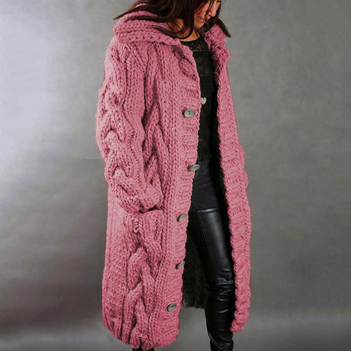 Sophia | Elegant Long Cable-Knit Coat