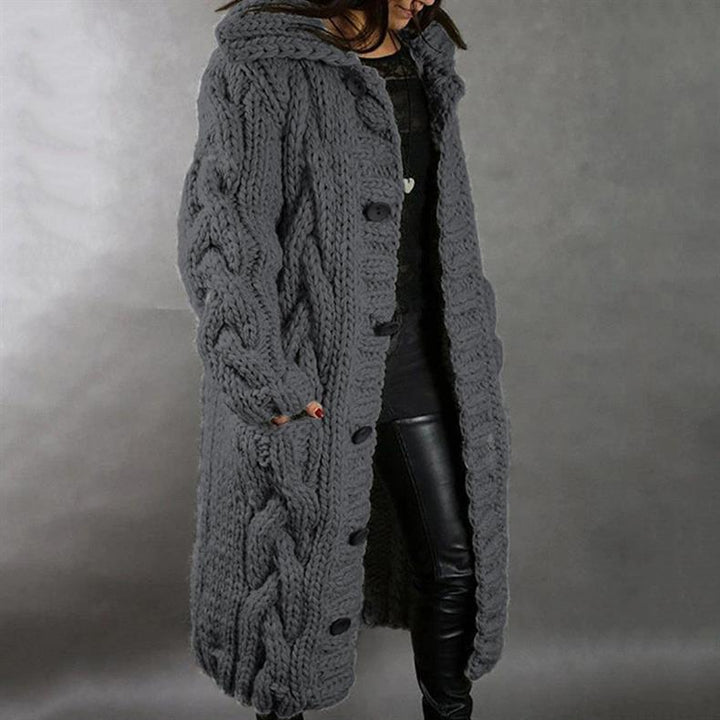 Sophia | Elegant Long Cable-Knit Coat